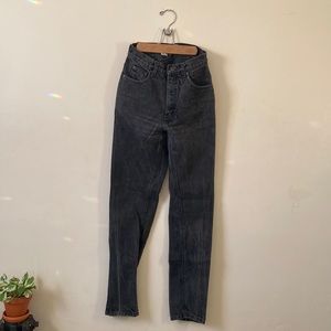 High Waisted Vintage Wash Black Jeans